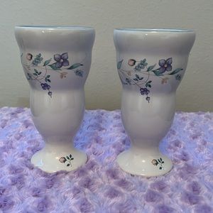 April Floral Pfaltzgraff Vintage Design 2 Piece Dessert Parfait Servers